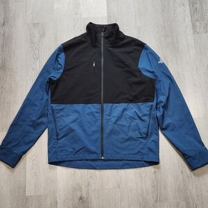 The North Face Castle Rock Jacket Men Large Black Cobalt Blue Zip Up SoftShell